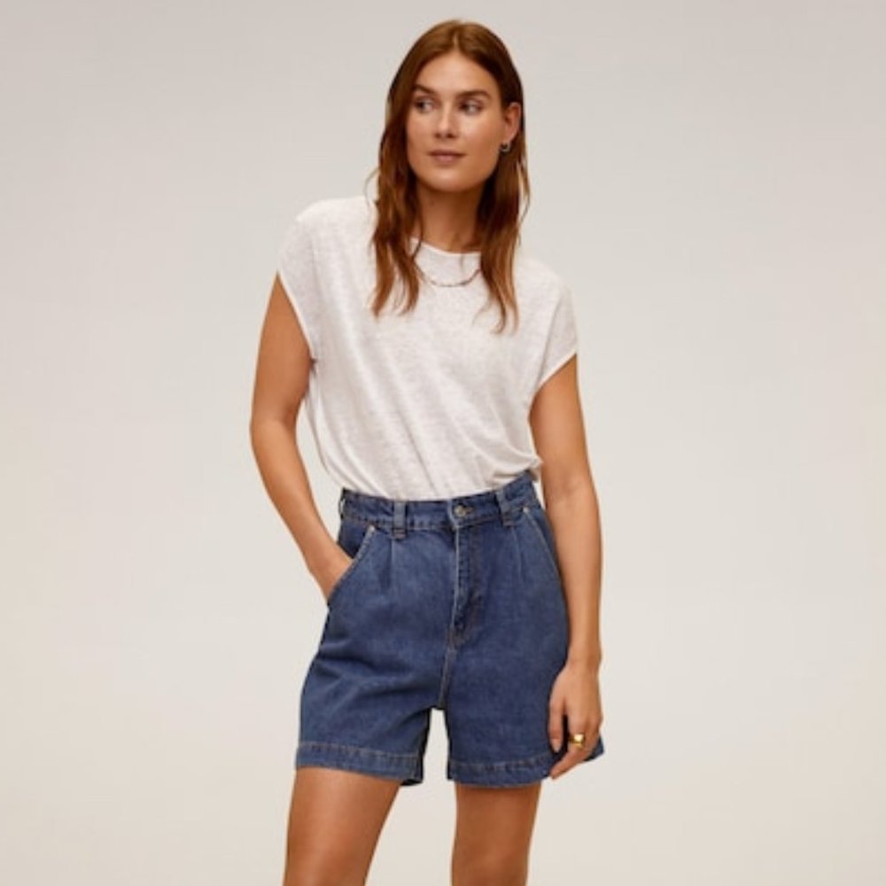 Mango High Waist Denim Shorts NWT